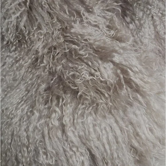 NWT Maximilian 19" Tibetan Lamb Fur Jacket Shaggy Dusty Rose Women's Sz Small